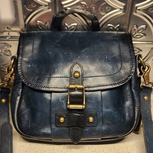 FRYE AND CO. Navy Leather Crossbody Bag